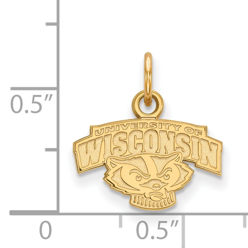 14K Yellow Gold Logoart University Of Wisconsin Extra Small Pendant