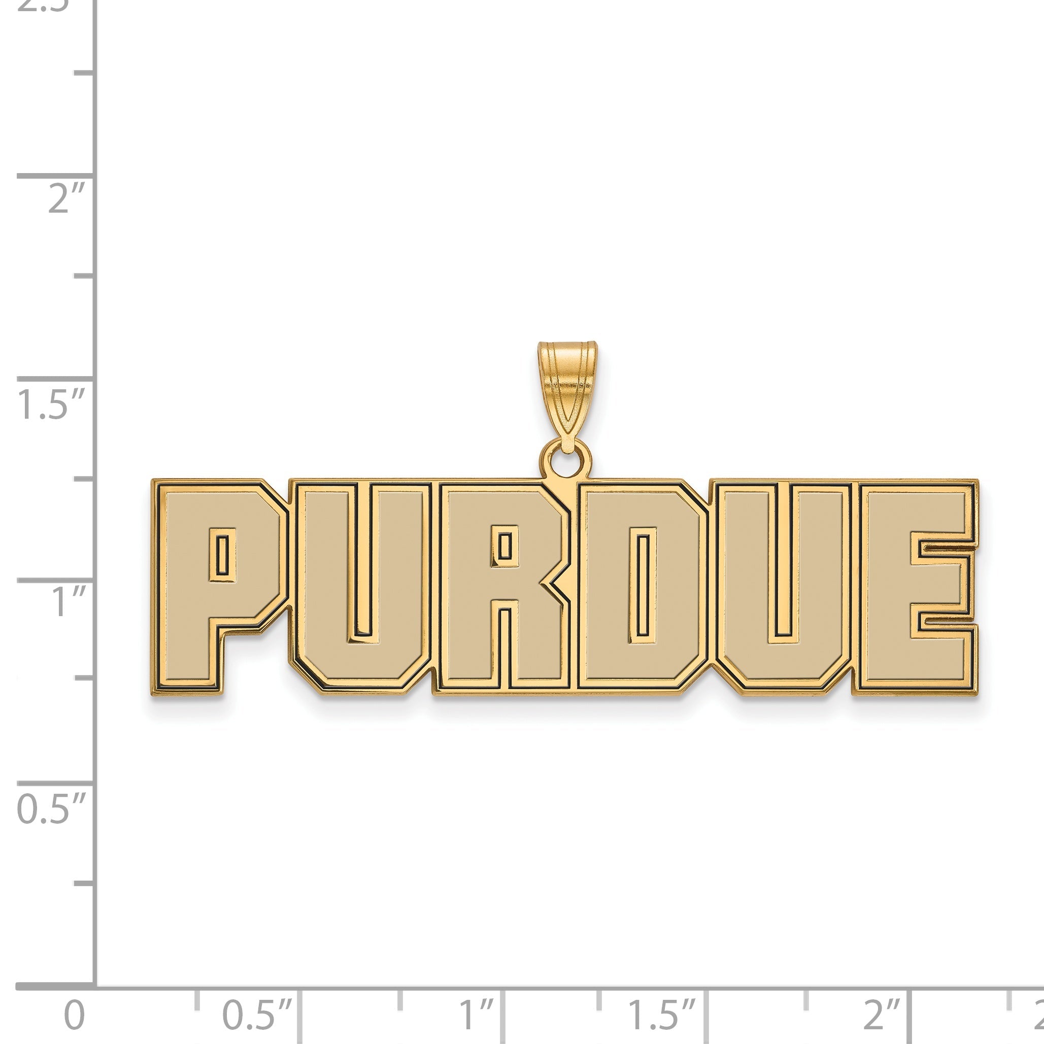 Gold Plated Sterling Silver Logoart Purdue University Block Type Large Enameled Pendant
