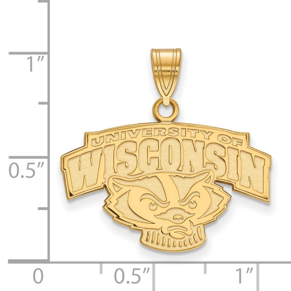 14K Yellow Gold Logoart University Of Wisconsin Medium Pendant