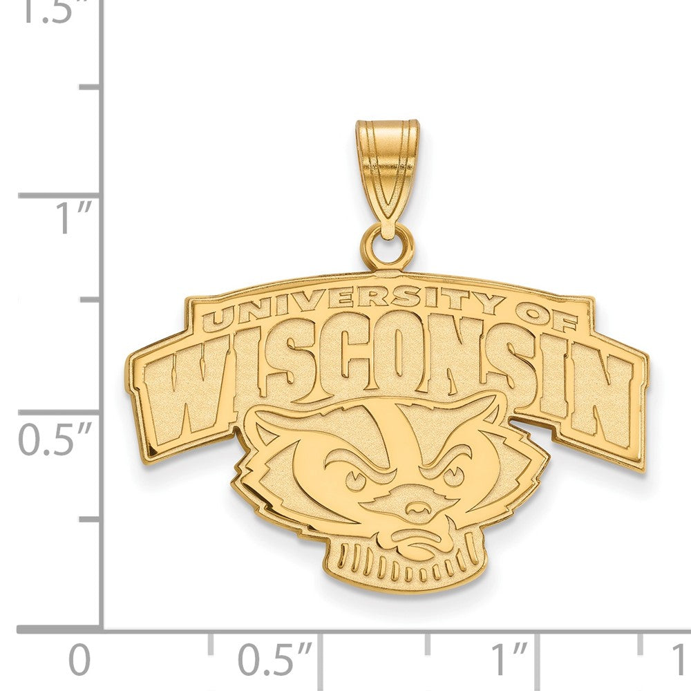 10K Yellow Gold Logoart University Of Wisconsin Large Pendant