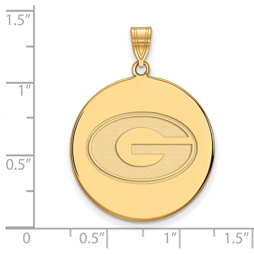 Gold Plated Sterling Silver Logoart University Of Georgia Letter G Extra Large Disc Pendant