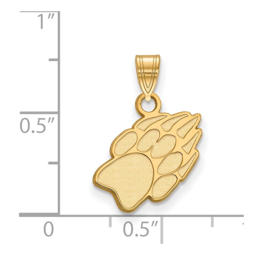 14K Yellow Gold Logoart University Of Wisconsin Paw Print Small Pendant