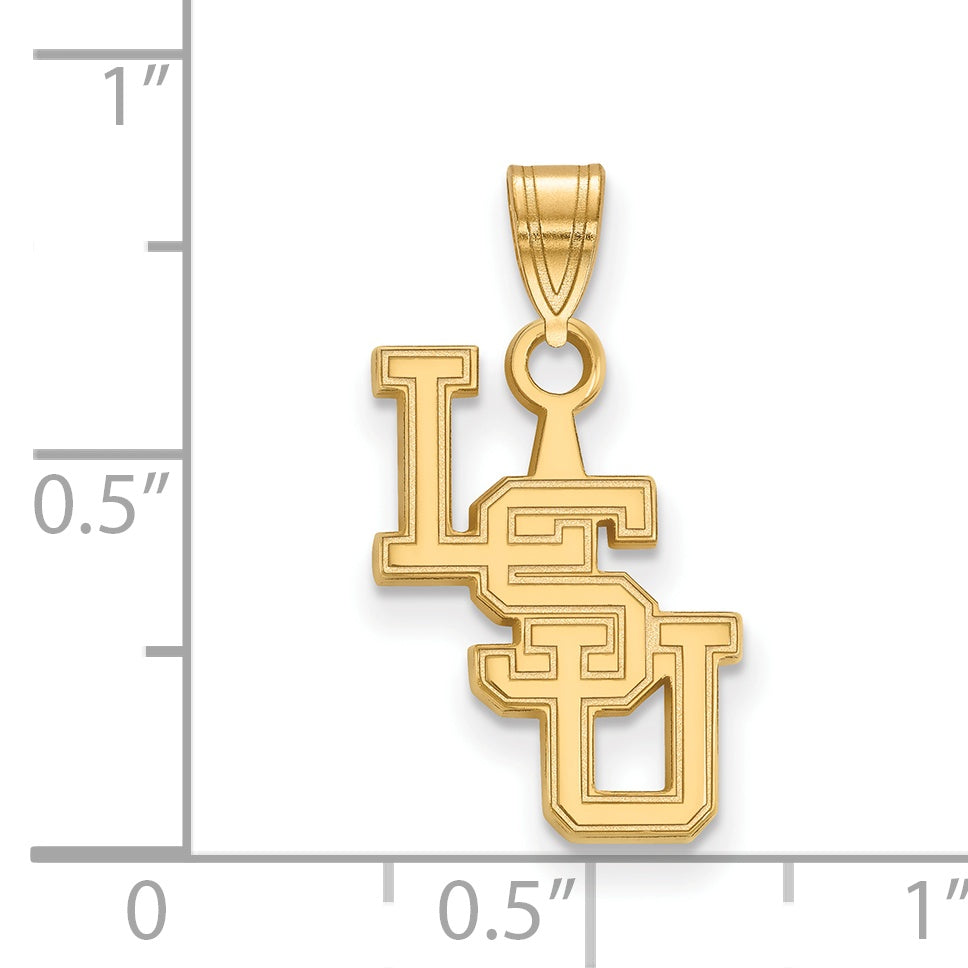 Gold Plated Sterling Silver Logoart Louisiana State University L S U Small Pendant