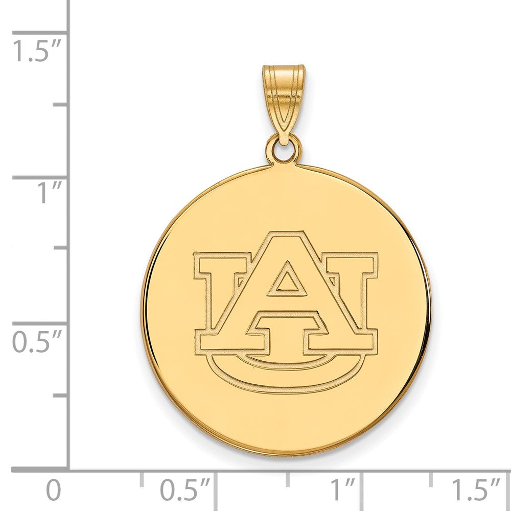 Gold Plated Sterling Silver Logoart Auburn University Extra Large Disc Pendant