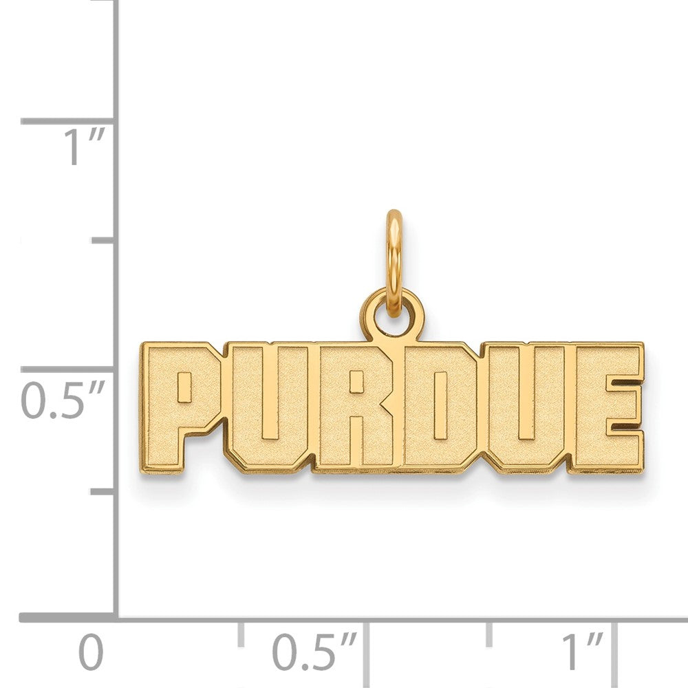 Gold Plated Sterling Silver Logoart Purdue University Block Type Extra Small Pendant
