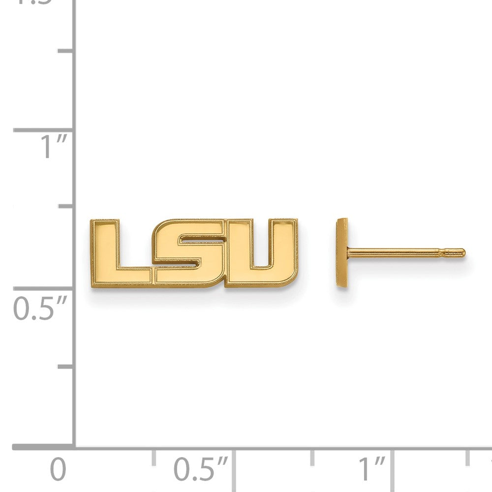 10K Yellow Gold Logoart Louisiana State University L S U Extra Small Post Earrings
