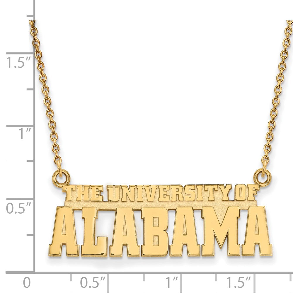 Gold Plated Sterling Silver Logoart The University Of Alabama Large Pendant 18 Inch Necklace