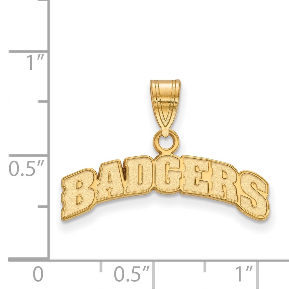 14K Yellow Gold Logoart University Of Wisconsin Badgers Medium Pendant