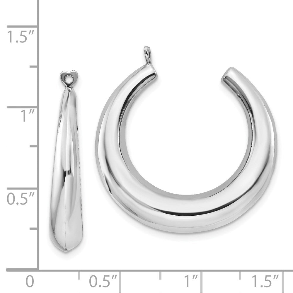 14K White Gold Polished Hoop Earring Jackets