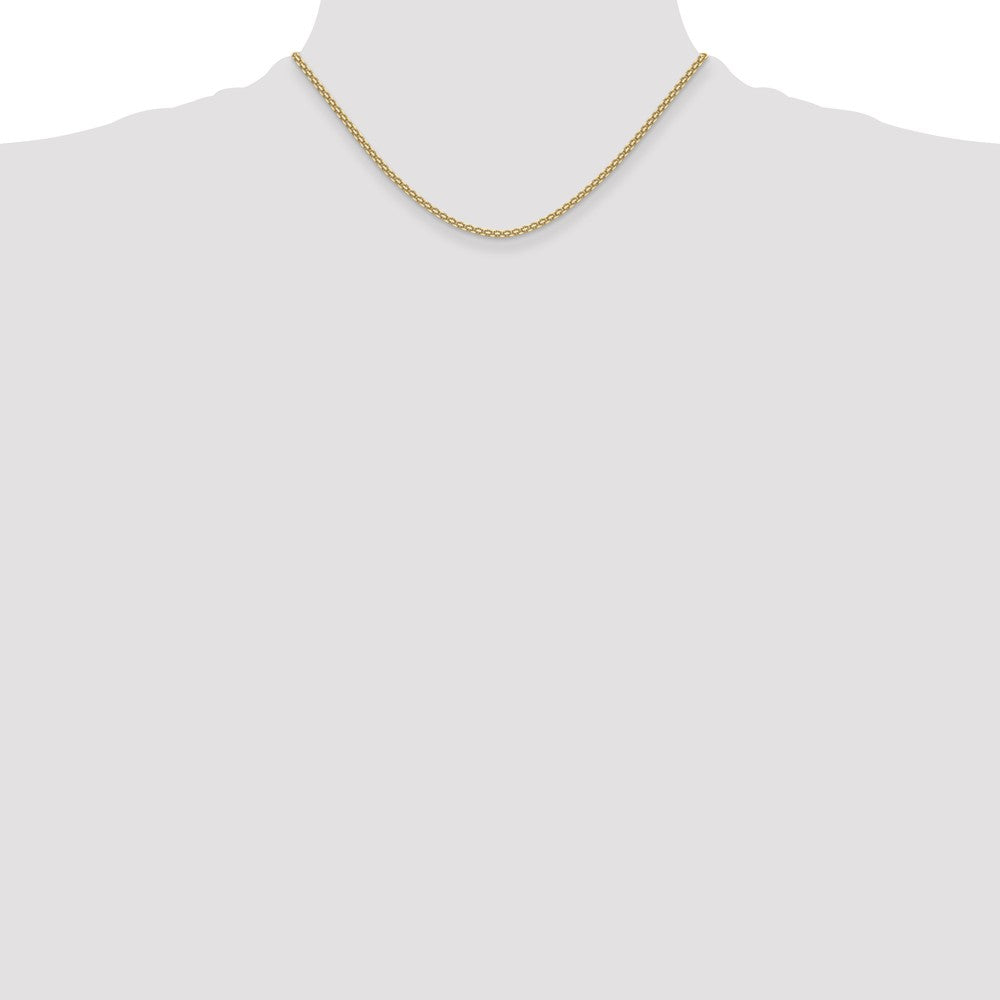 16 Inch 14K Yellow Gold 2.2mm Lightweight Flat Bismark Chain Necklace