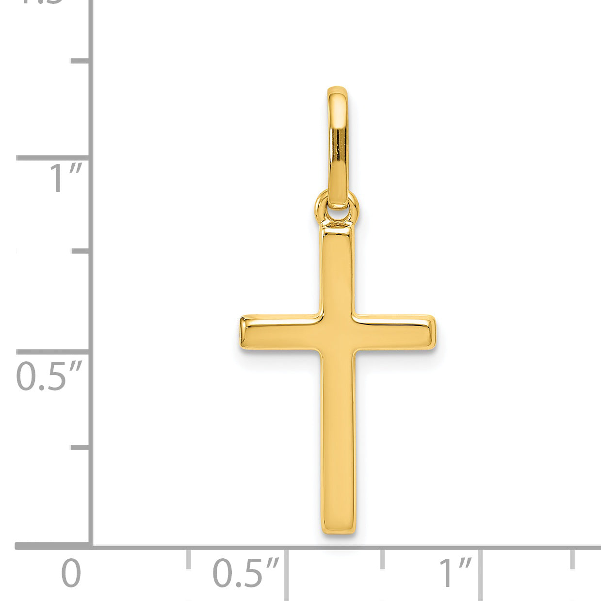 14K Yellow Gold Hollow Cross Pendant
