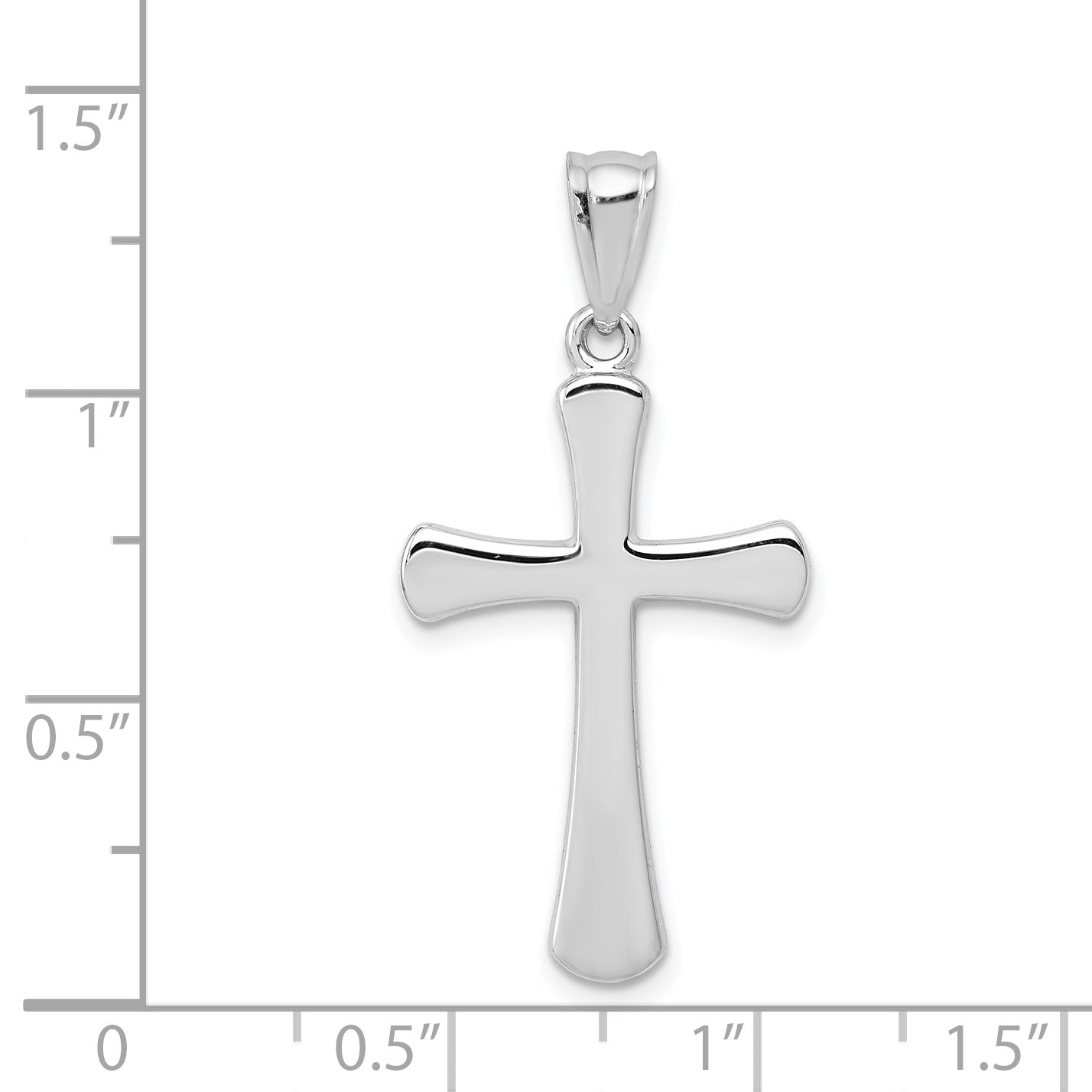 14K White Gold Hollow Cross Pendant