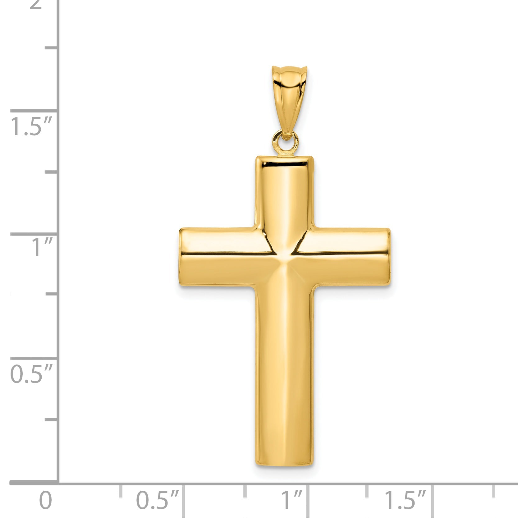 14K Yellow Gold Hollow Cross Pendant