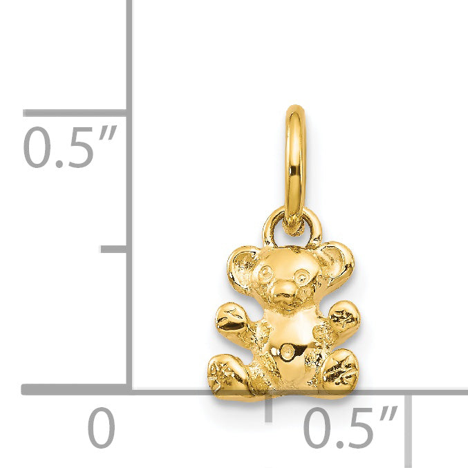 14K Yellow Gold Polished Teddy Bear Charm
