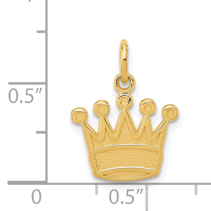 14K Yellow Gold Kings Crown Charm