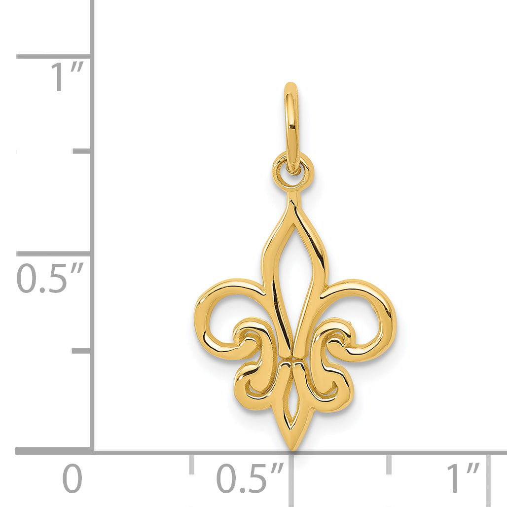 14K Yellow Gold Fleur De Lis Charm