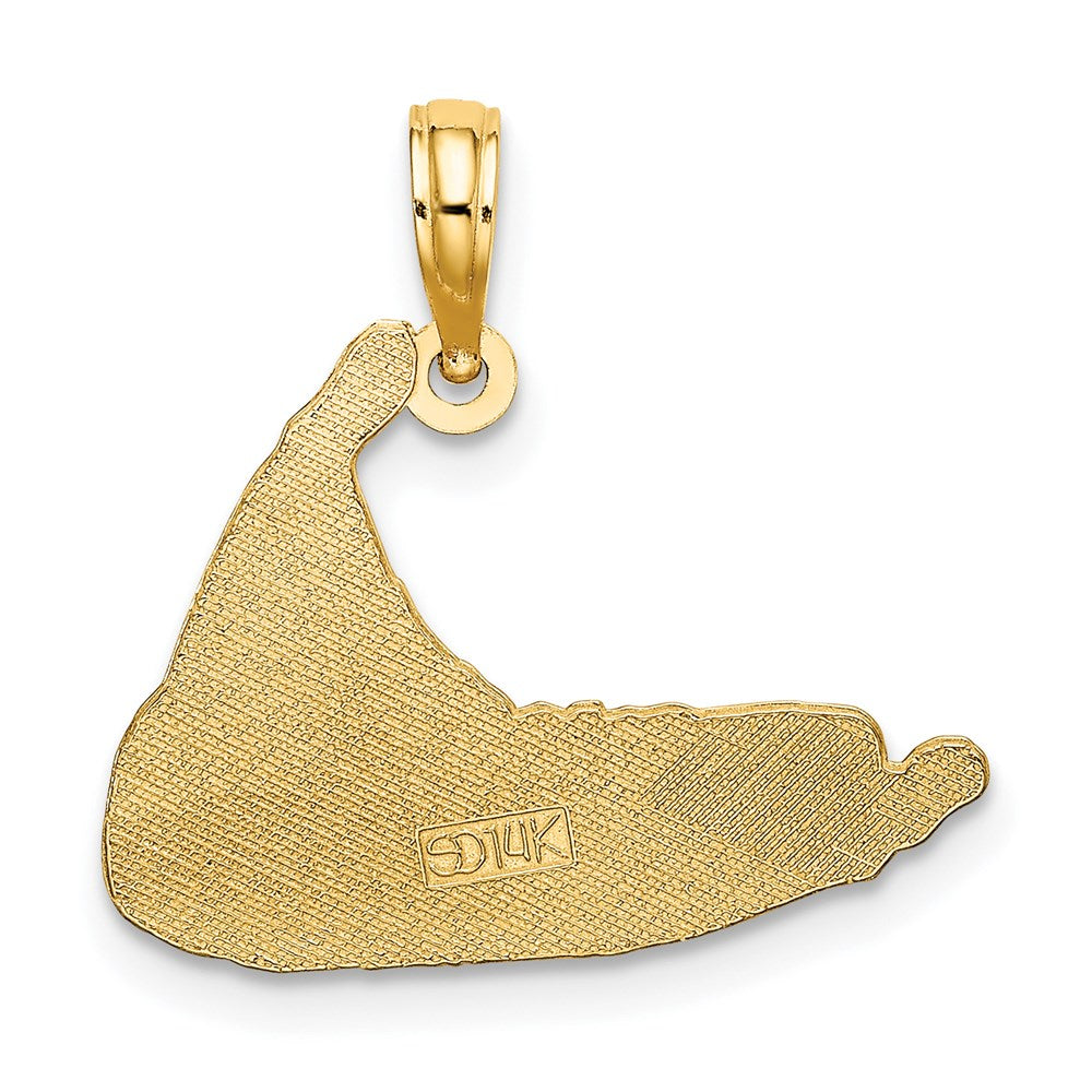 14K Yellow Gold Nantucket Map Charm