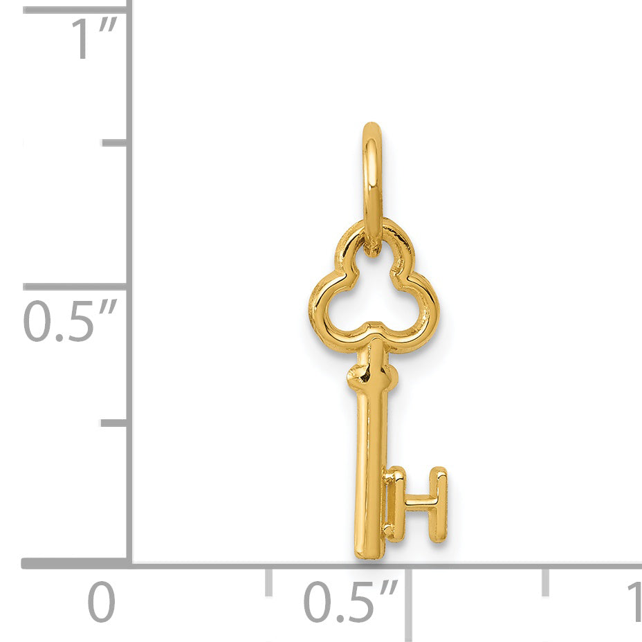 14K Yellow Gold Key Letter H Initial Charm