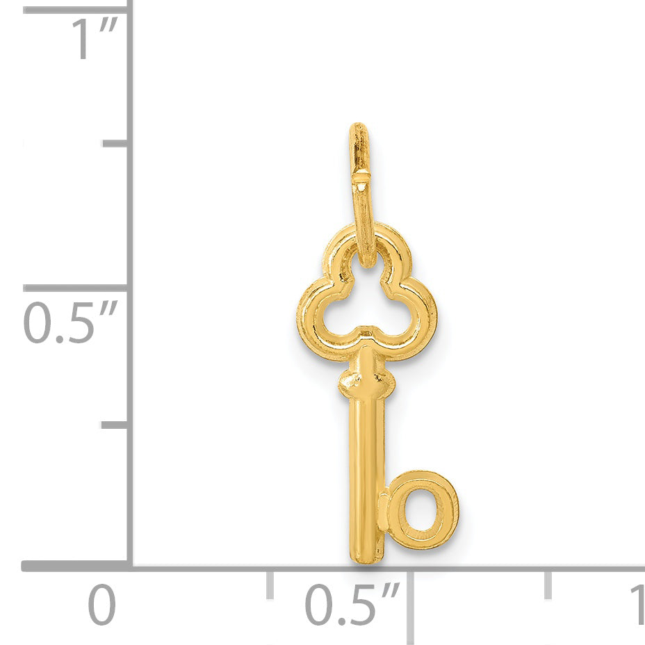 14K Yellow Gold Key Letter O Initial Charm