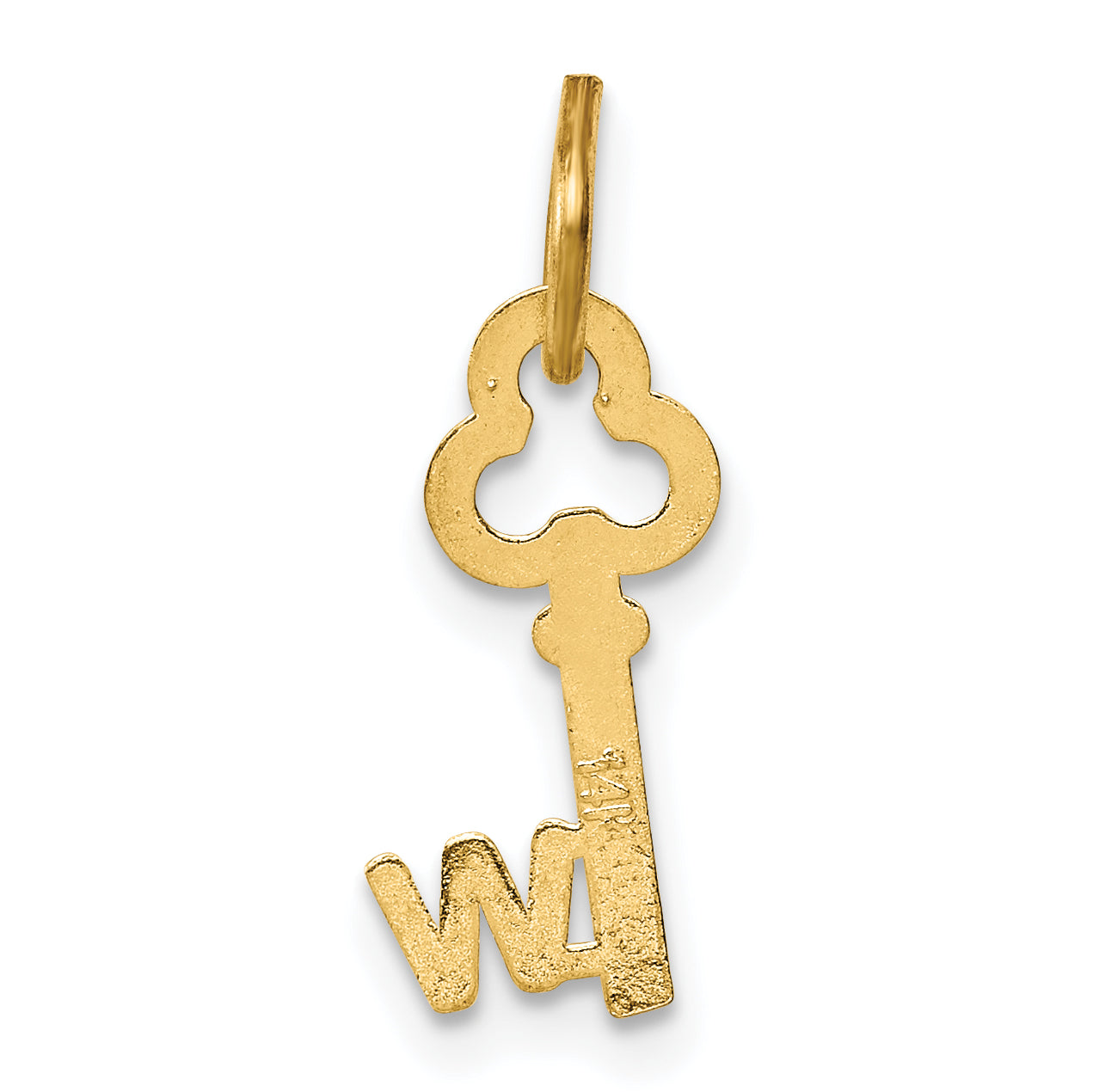 14K Yellow Gold Key Letter W Initial Charm
