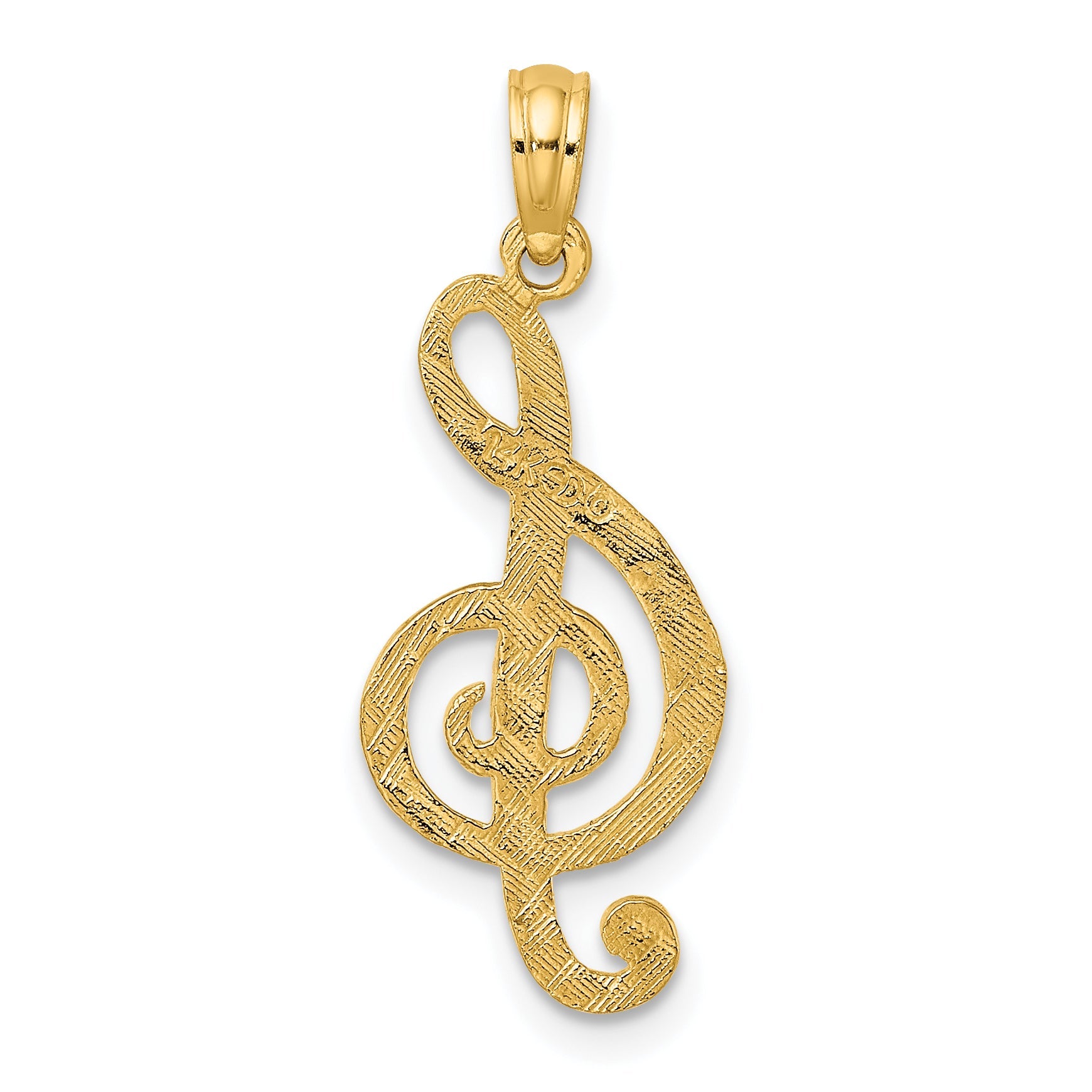 14K Yellow Gold Treble Clef Charm