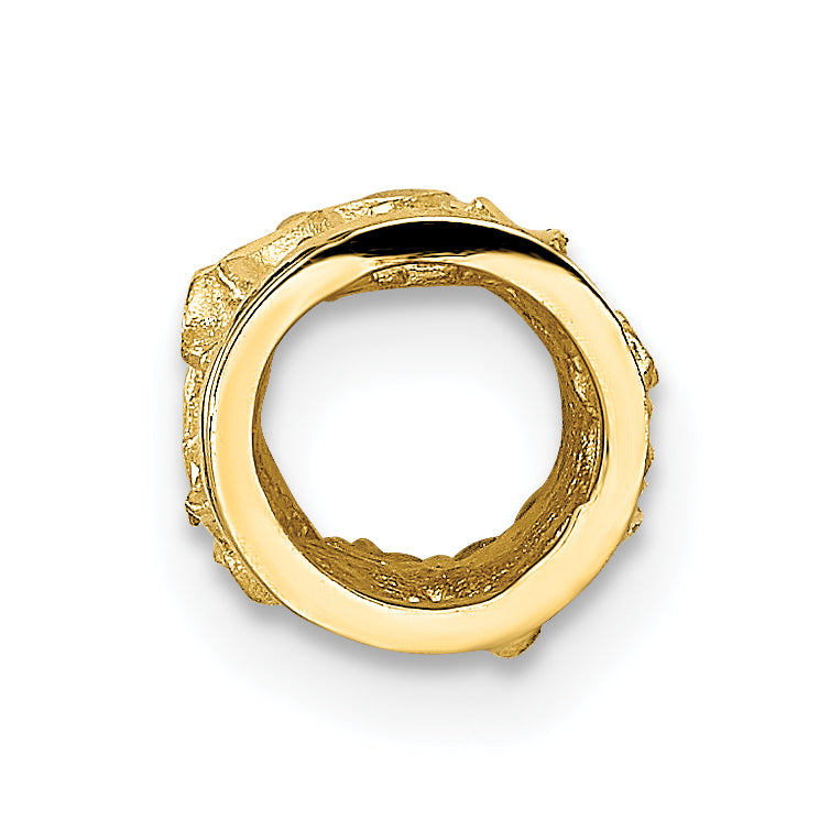 14K Yellow Gold Diamond-Cut Mini Plumeria Barrel Chain Slide