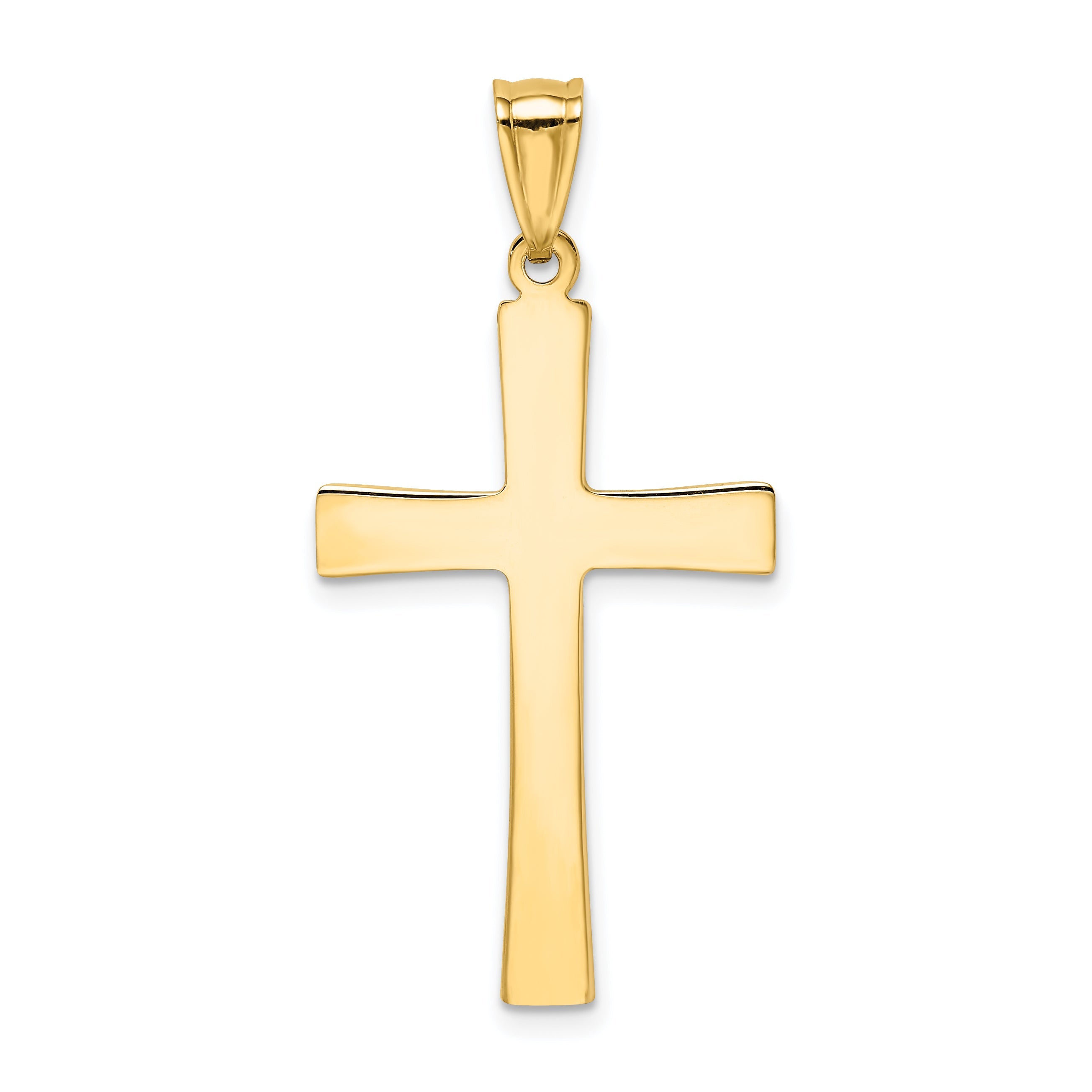 14K Yellow & Rhodium W/Rhodium Diamond-Cut Cross Pendant
