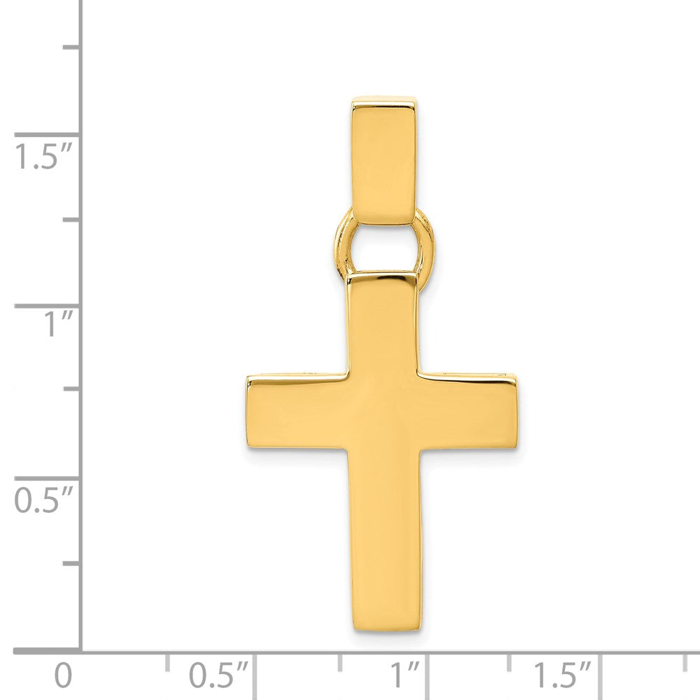 14K Yellow Gold Hollow Cross Pendant