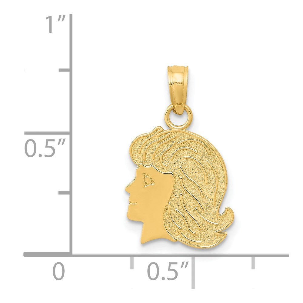 14K Yellow Gold Girl Charm