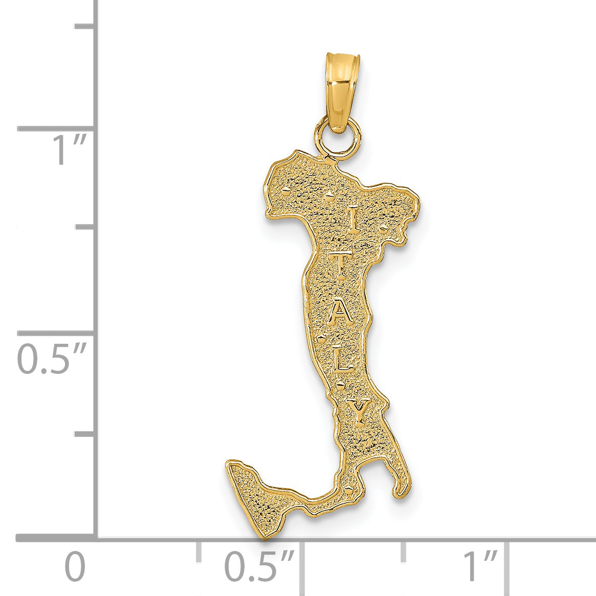 14K Yellow Gold Map With Italy Charm