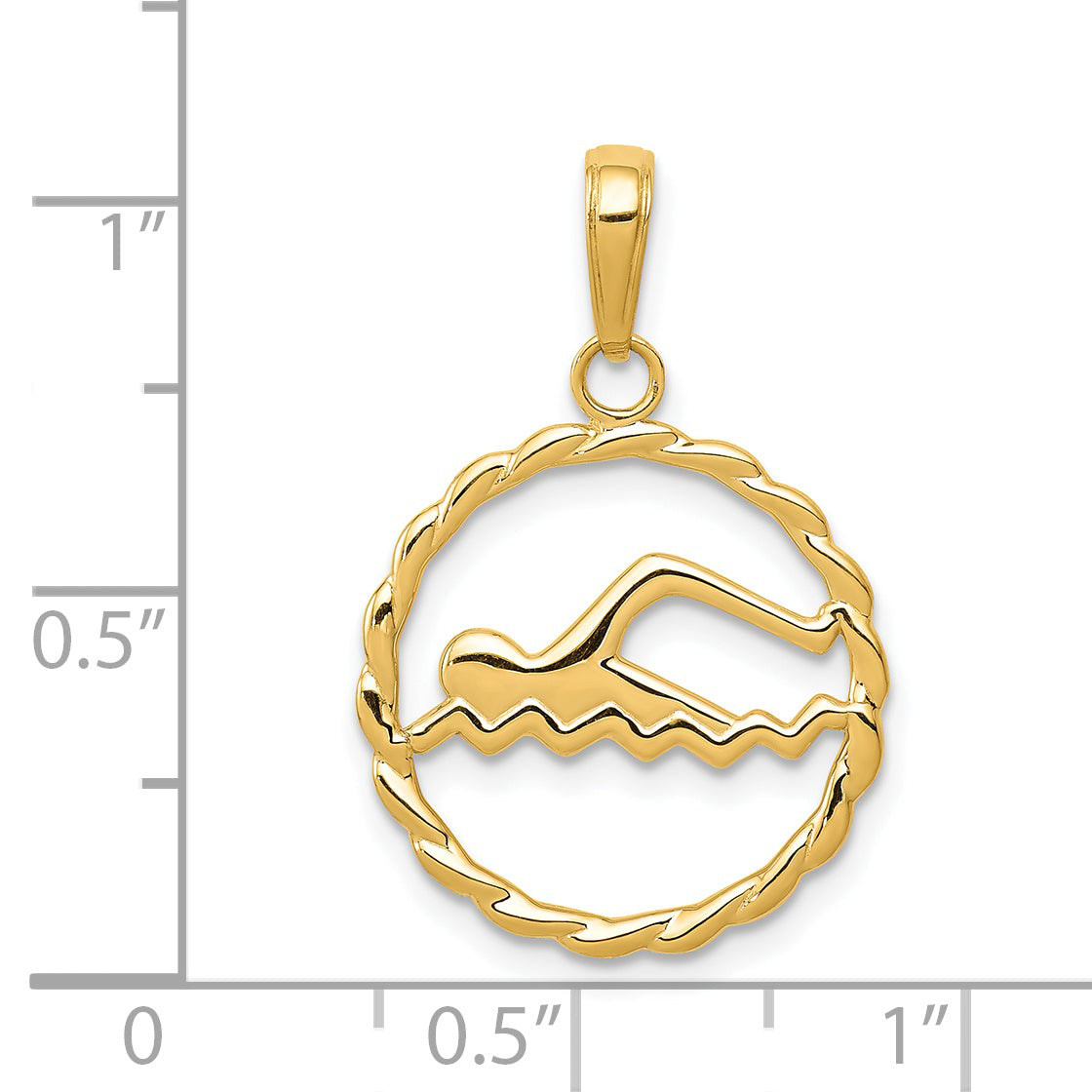 14K Yellow Gold Swimming Charm