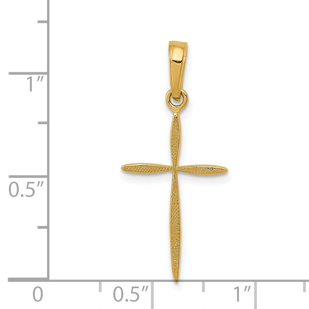 14K Yellow Gold Polished Cross With Tapered Ends Pendant