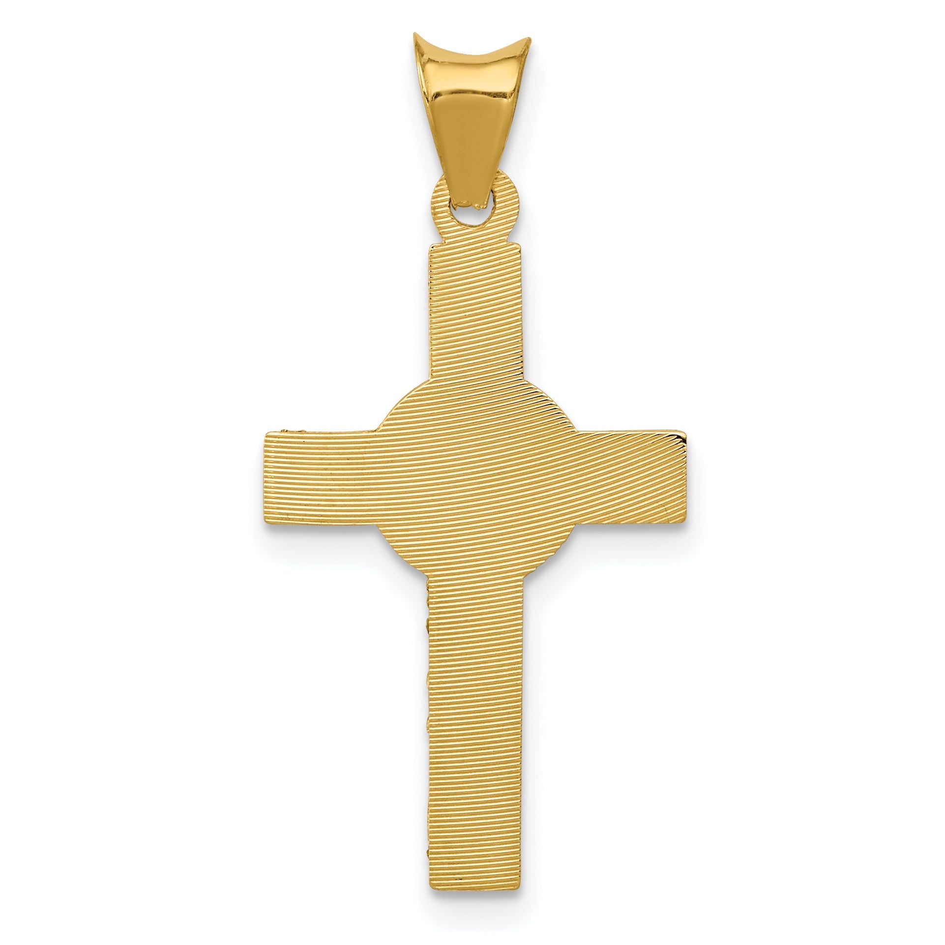 14K Yellow & Rhodium W/Rhodium Iona Crucifix Cross Pendant