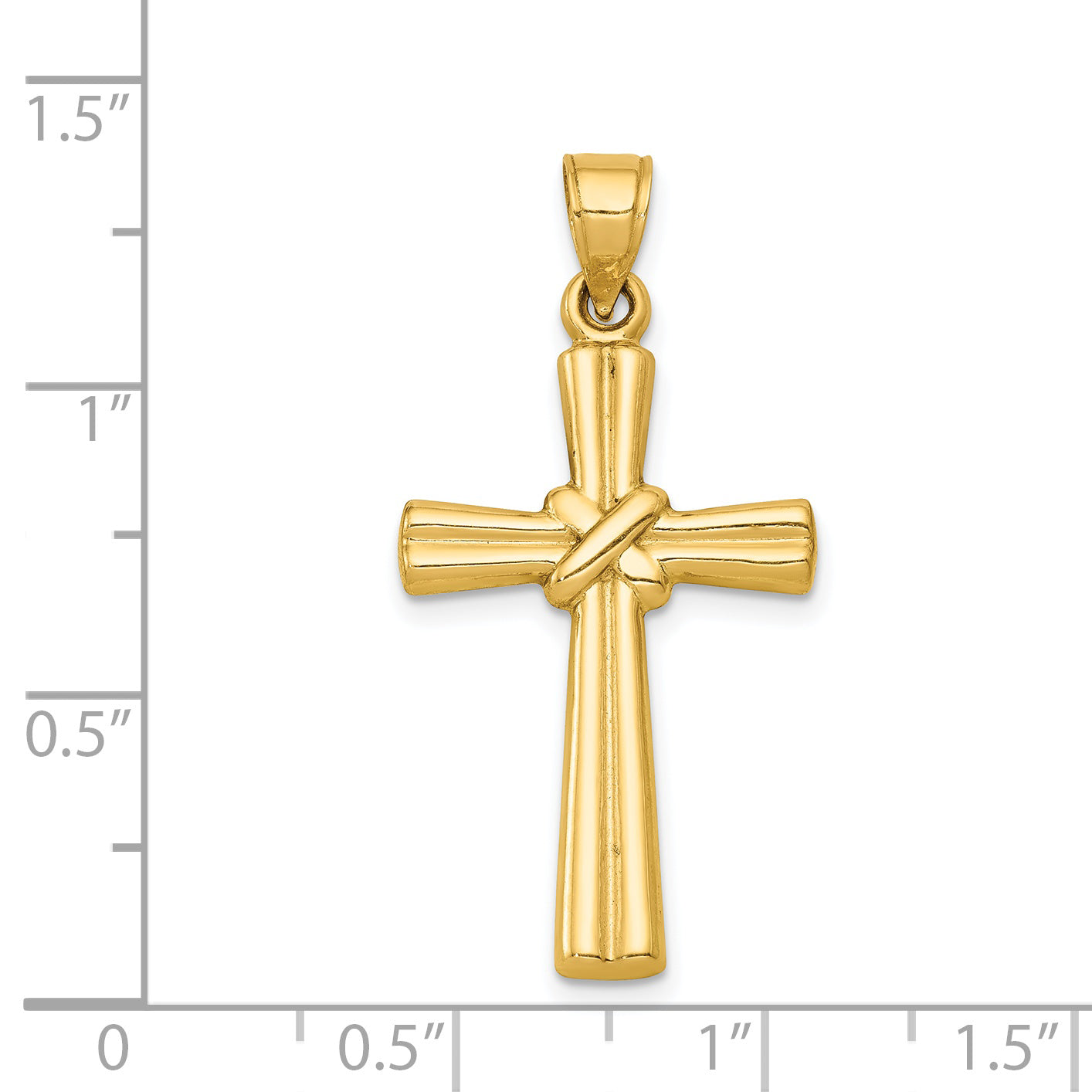 14K Yellow Gold Hollow Cross Pendant