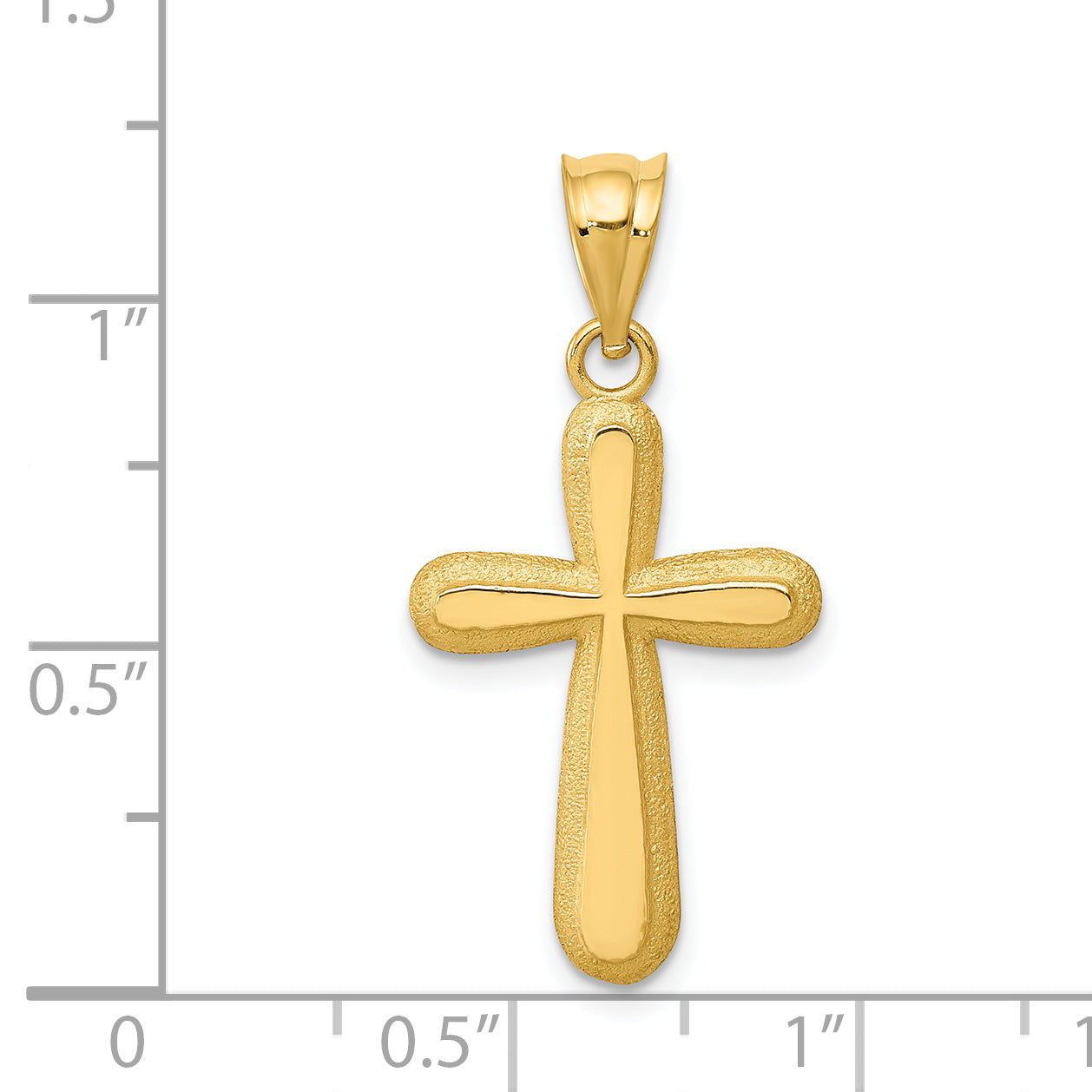 14K Yellow Gold Polished Cross Pendant