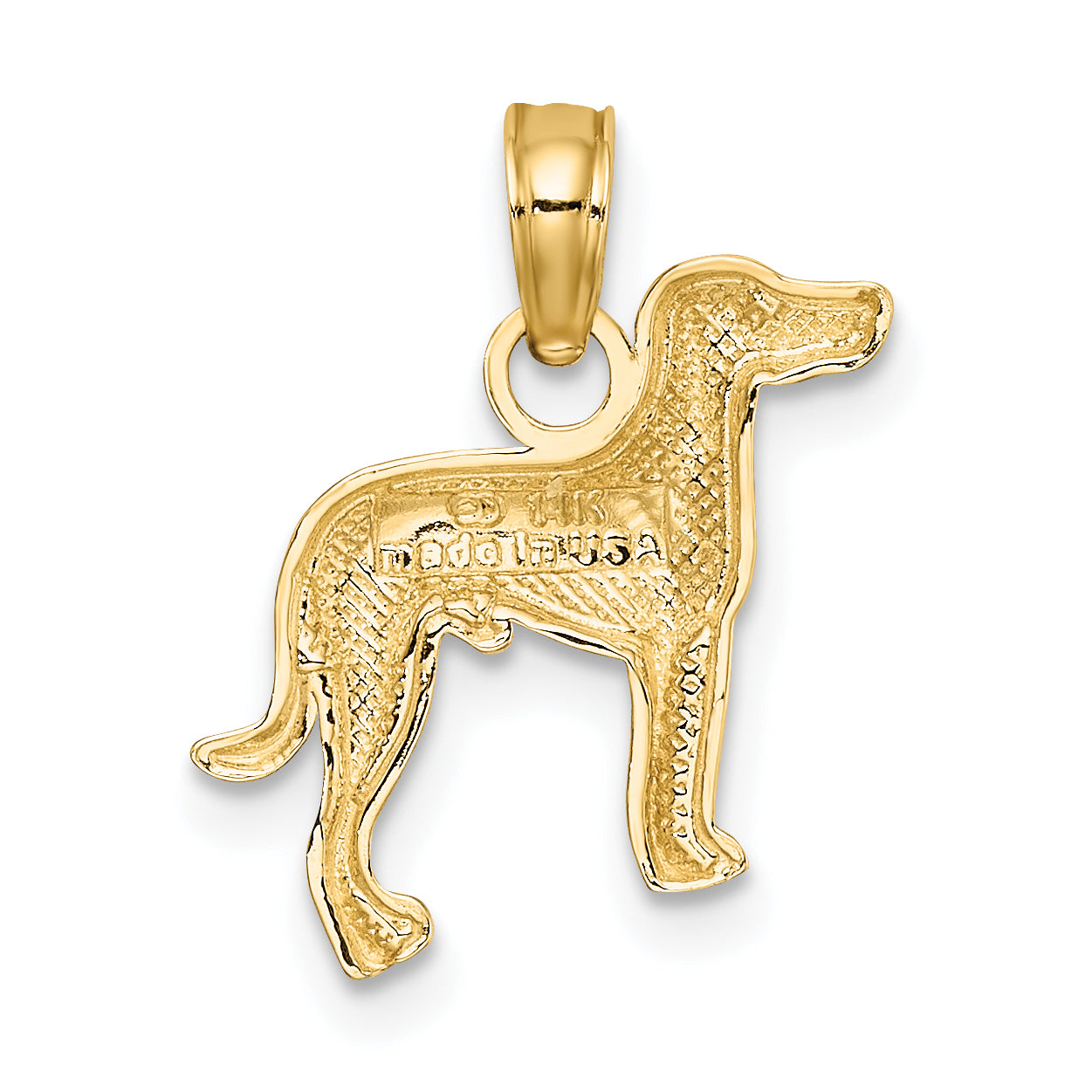 14K Yellow Gold Polished Dog Charm