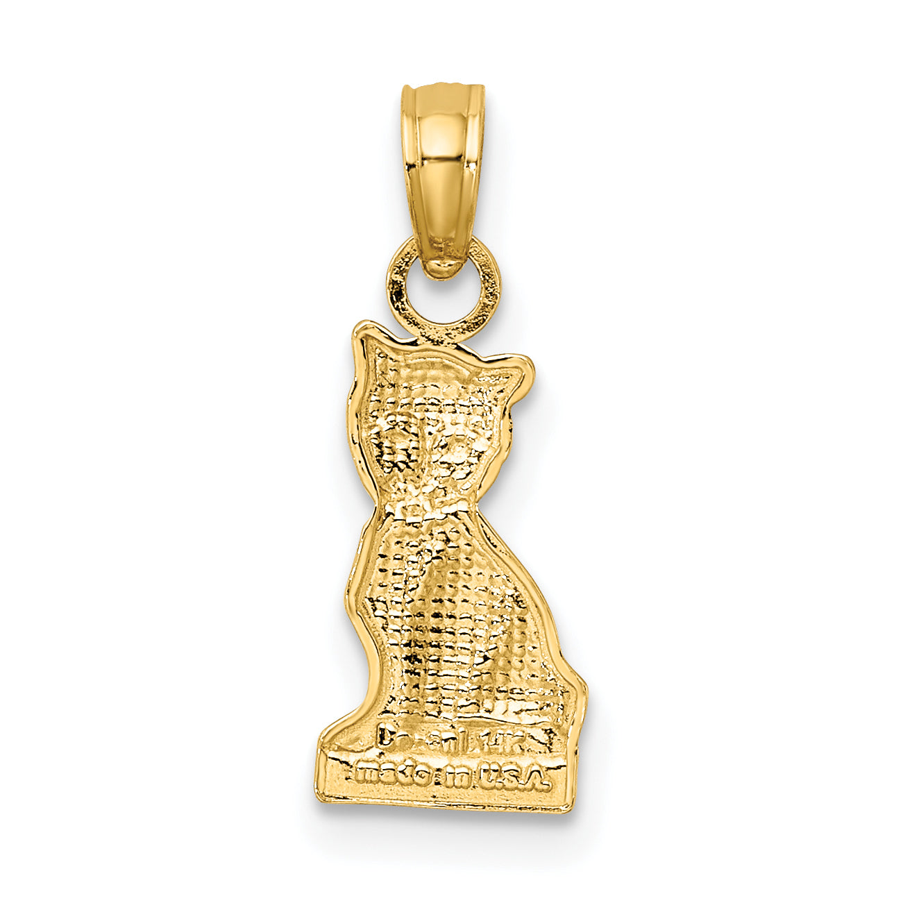 14K Yellow Gold Mini Sitting Kitten Charm