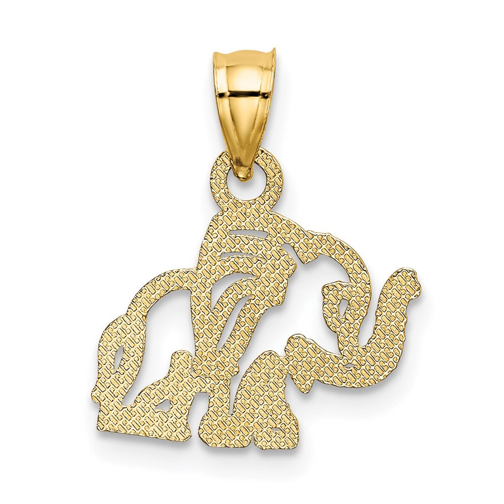 14K Yellow Gold Flat Cut-Out Elephant Charm