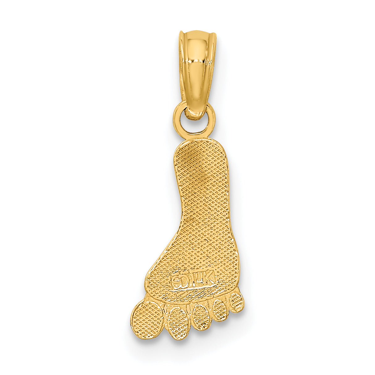14K Yellow Gold Polished Foot Charm