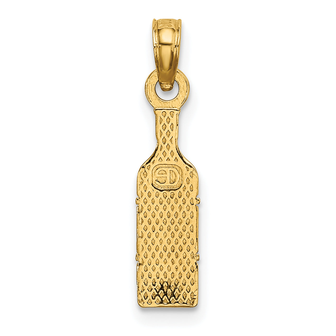 14K Yellow Gold Wine Bottle Charm