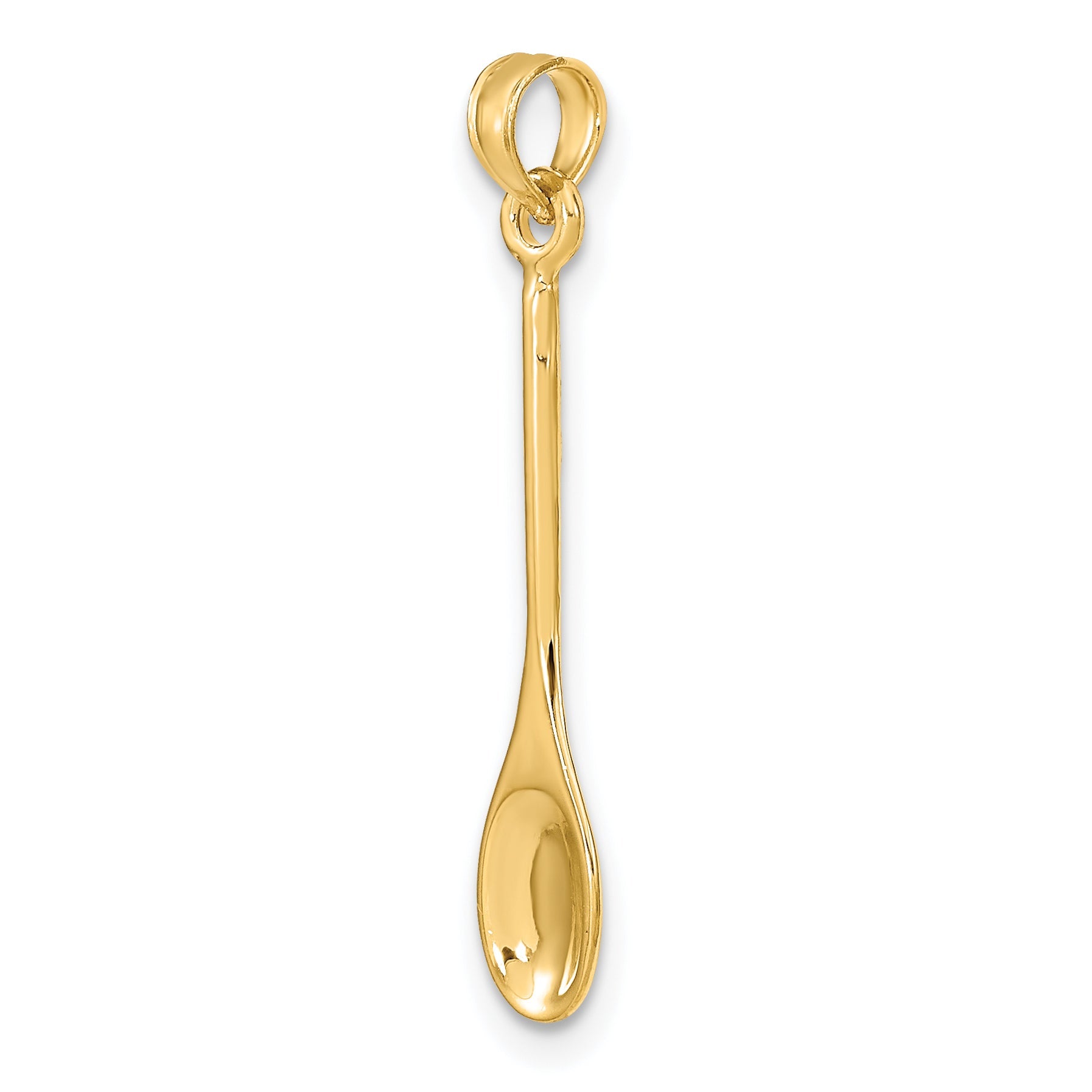 14K Yellow Gold Polished 3-D Spoon Charm