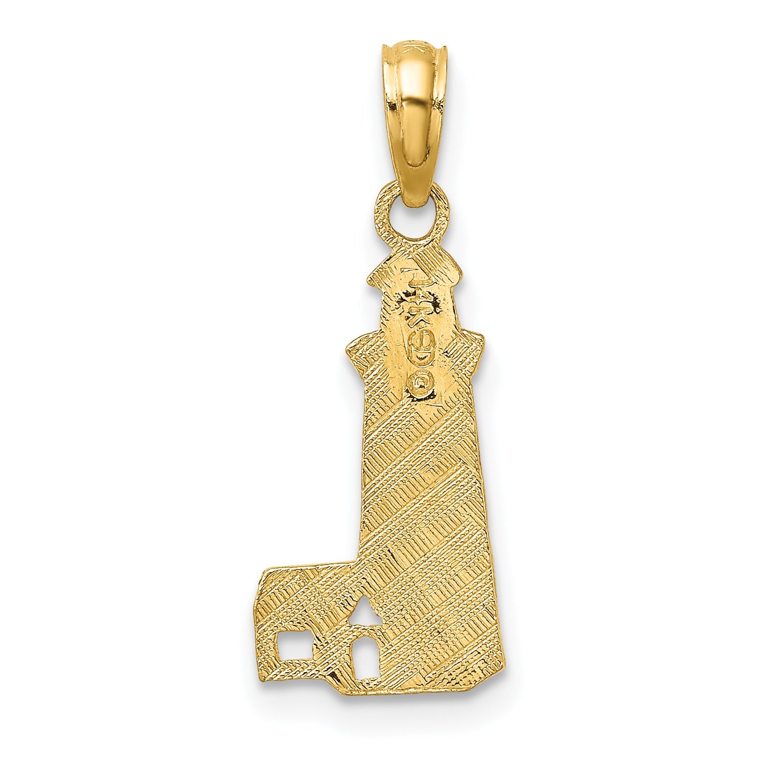 14K Yellow Gold Lighthouse Charm