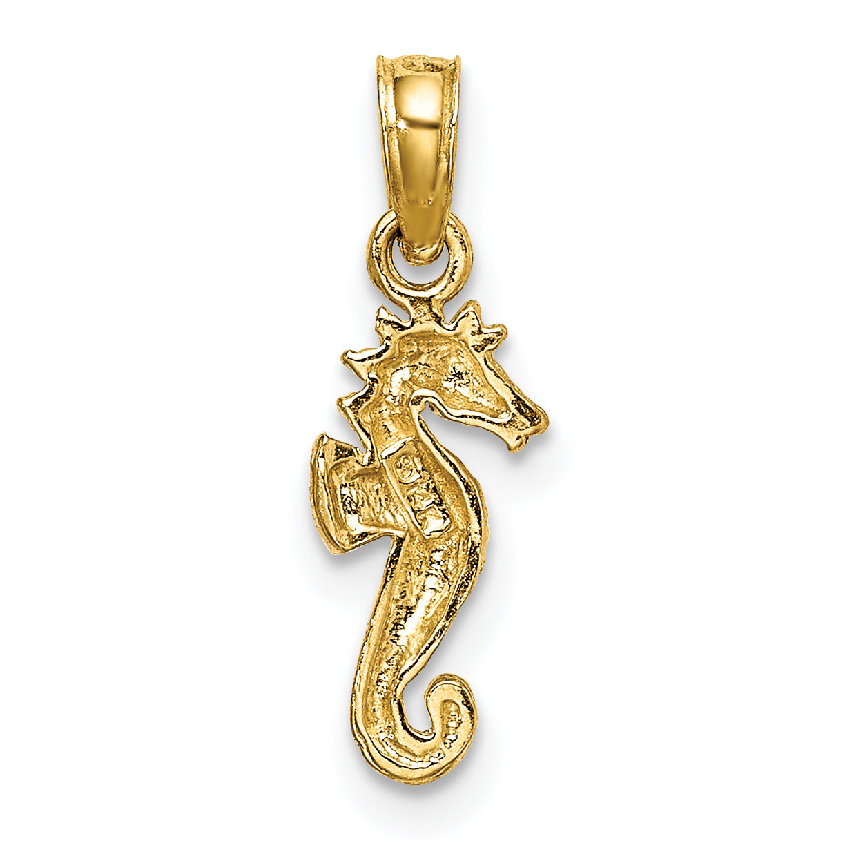 14K Yellow Gold Mini Seahorse Charm