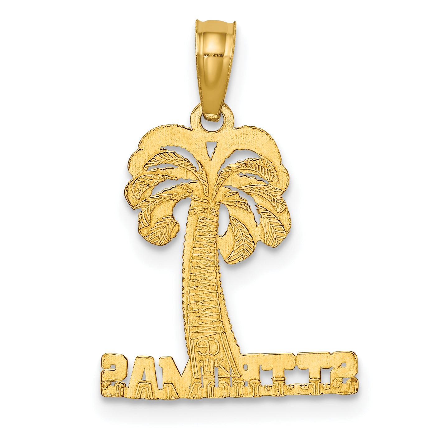 14K Yellow Gold St. Thomas Under Palm Tree Charm