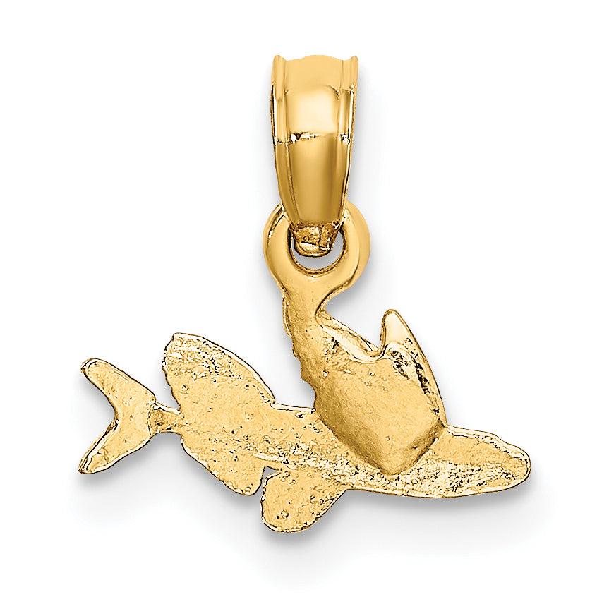 14K Yellow Gold Mini Flying Fish Charm