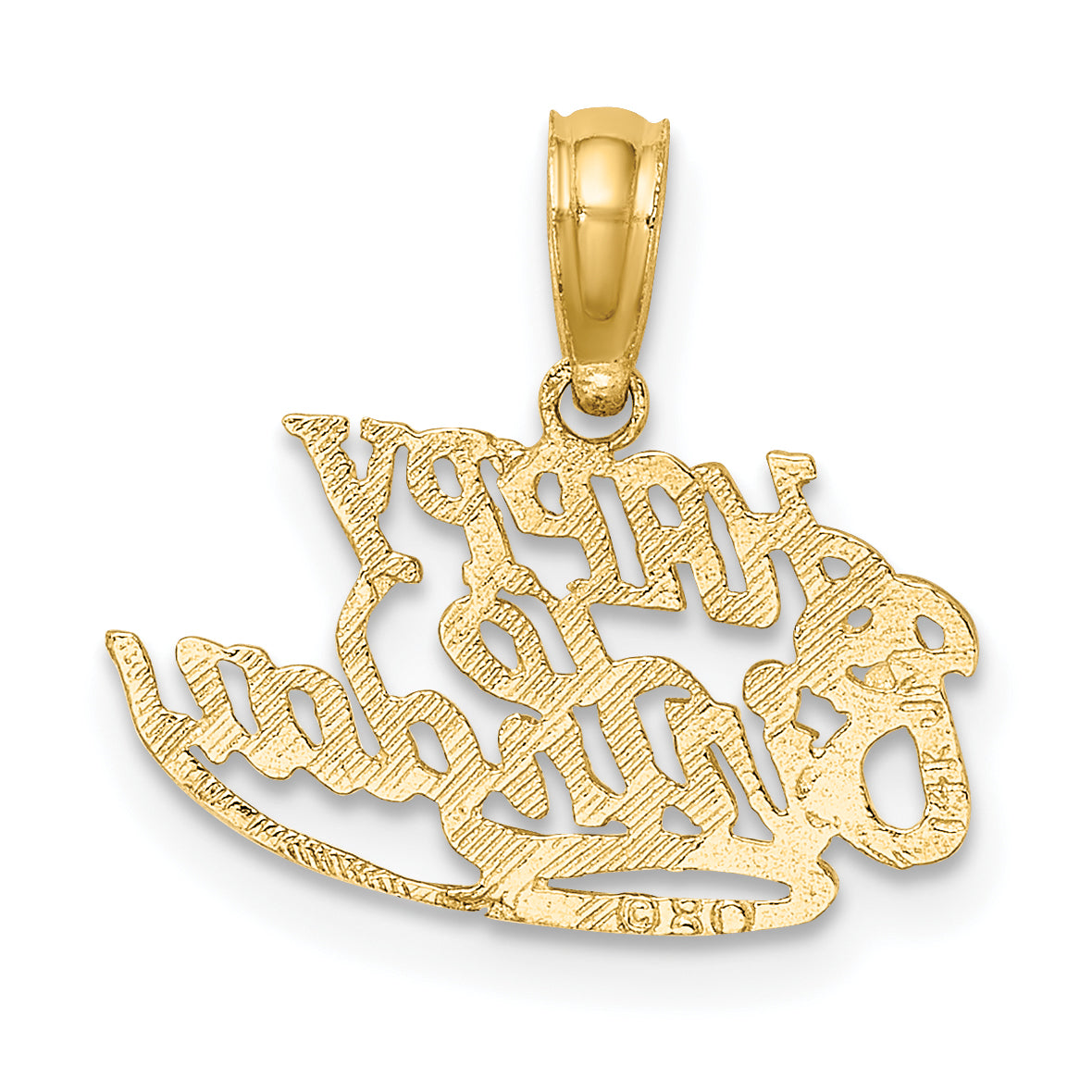 14K Yellow Gold Solid Talking Happy Birthday Charm