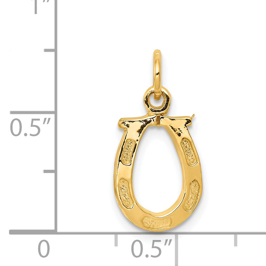 14K Yellow Gold Solid Polished Horseshoe Charm