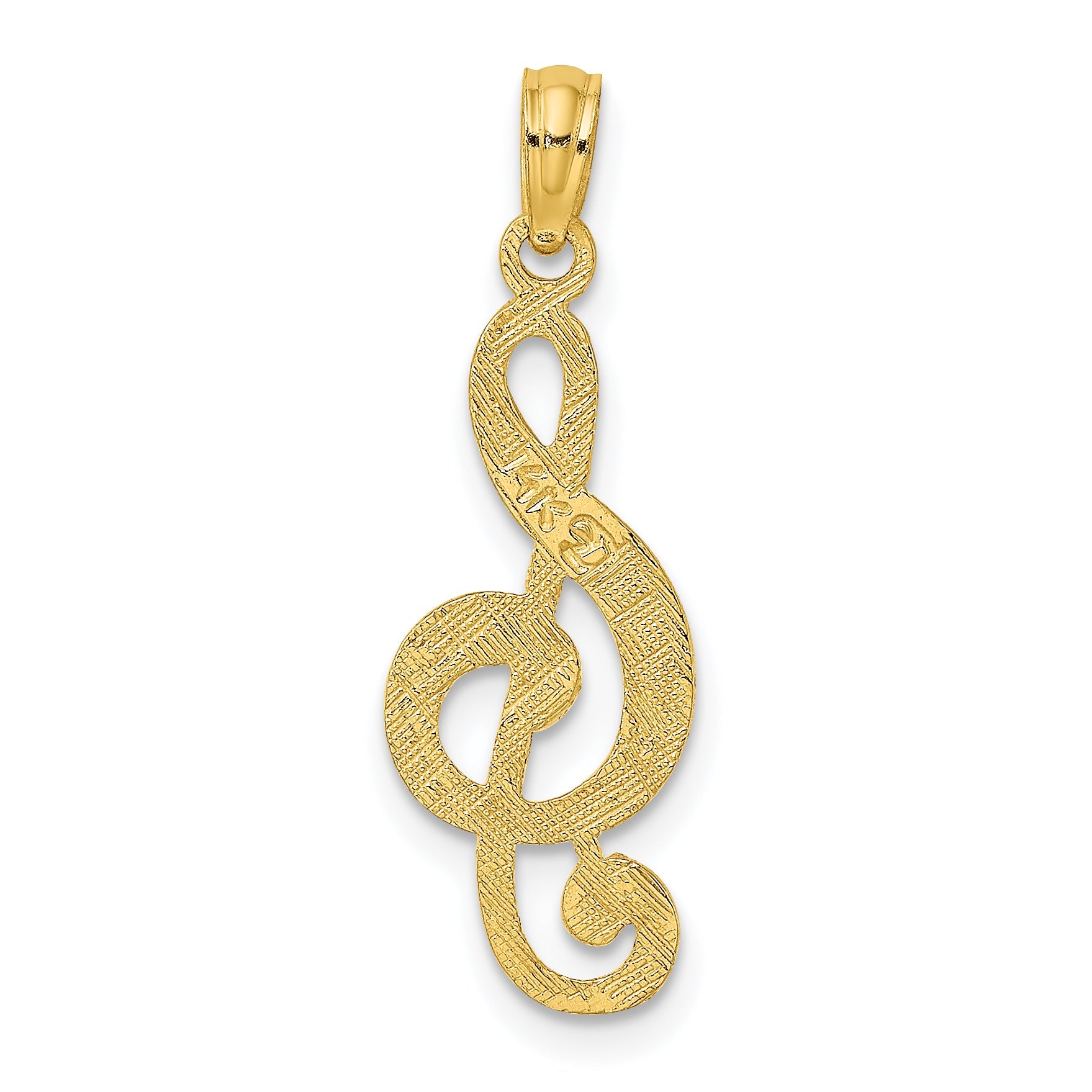 14K Yellow Gold Treble Clef Charm