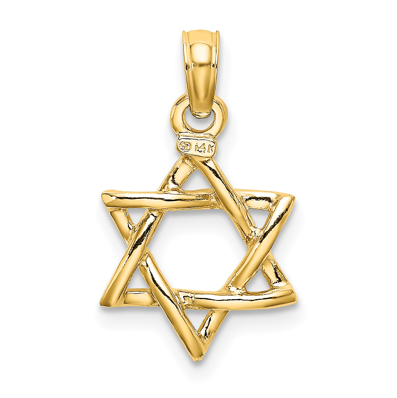 14K Yellow Gold Polished Star Of David Charm