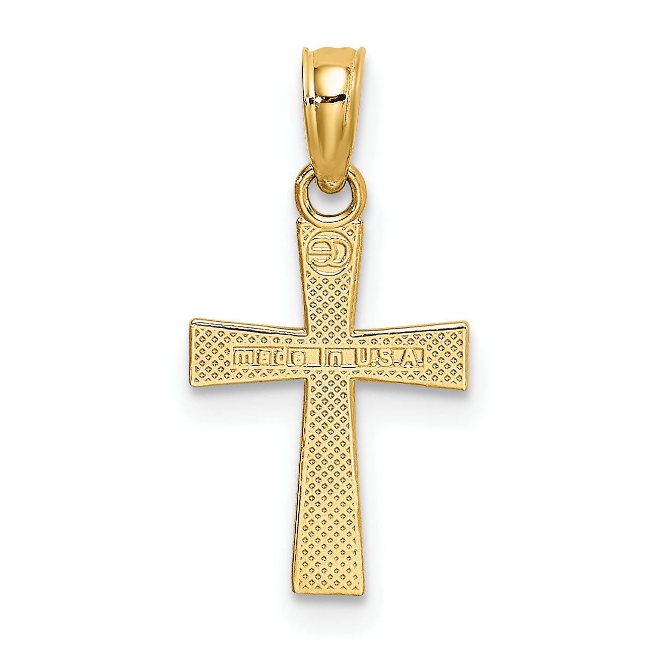 14K Yellow Gold Small Textured Cross Charm